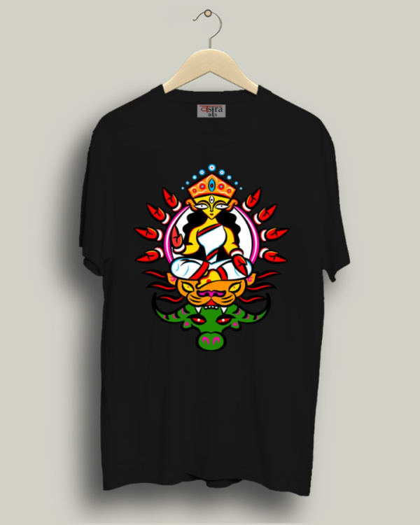 Mohisasurmordini - Unisex Bengali Graphic printed t-shirt - Image 2