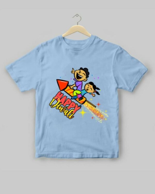 Happy Diwali Kids - Unisex Bengali Graphic printed t-shirt - Image 4