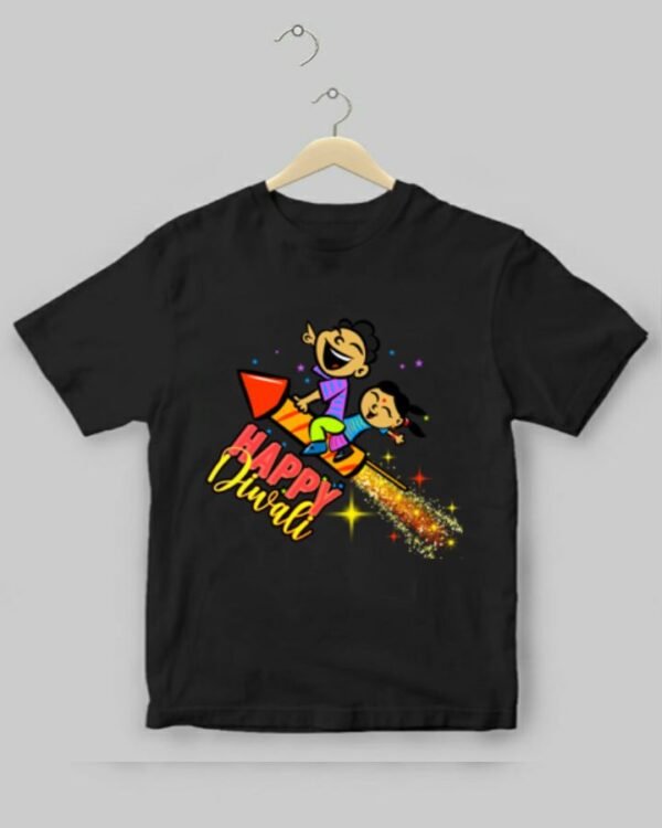 Happy Diwali Kids - Unisex Bengali Graphic printed t-shirt - Image 5