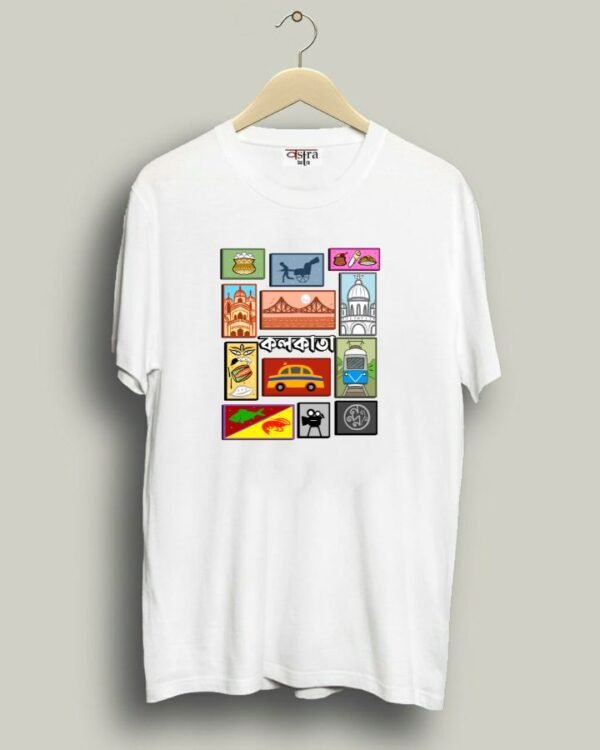 Kolkata Collage - Unisex Bengali Graphic printed t-shirt - Image 5