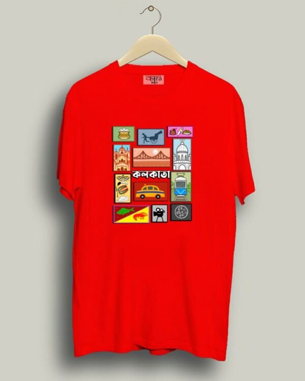 Kolkata Collage - Unisex Bengali Graphic printed t-shirt - Image 3