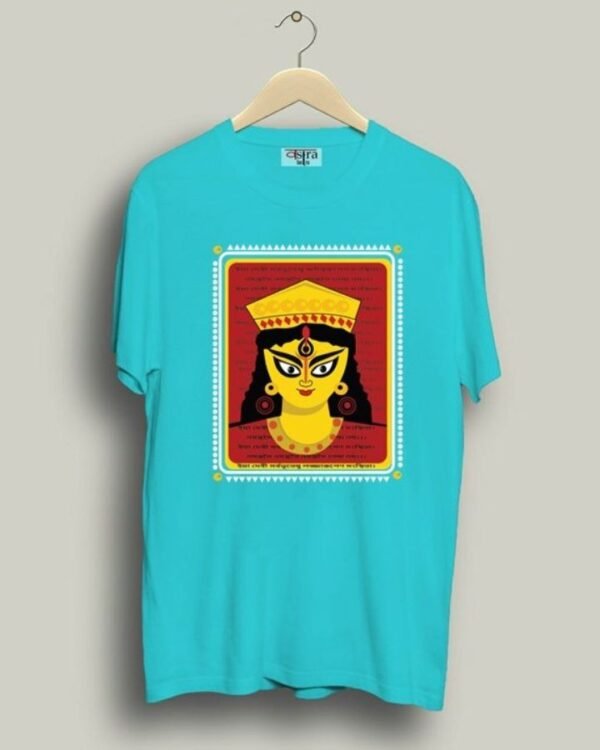 Durga Face - Unisex Bengali Graphic printed t-shirt - Image 2